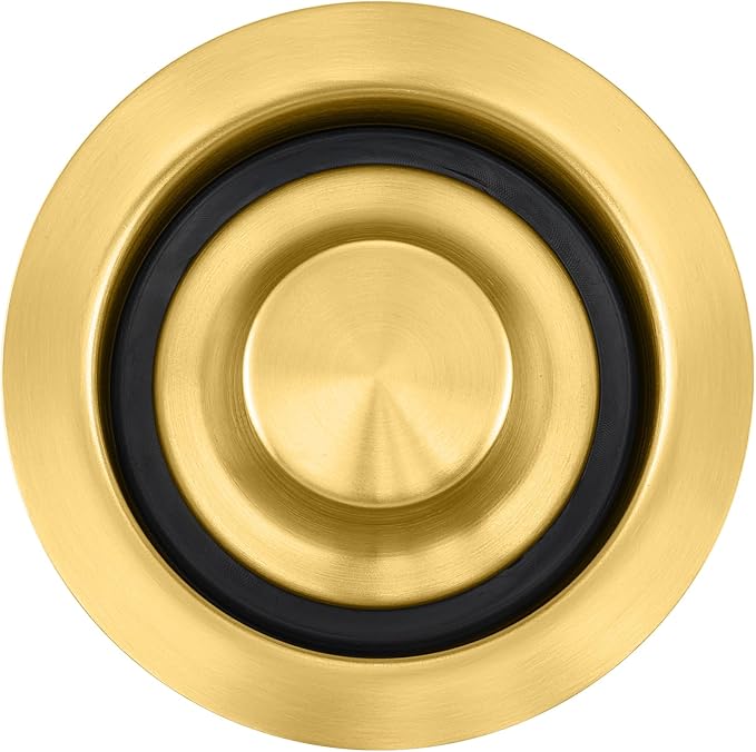 Luxier GD02-G Kitchen Sink Garbage Disposal Flange and Stopper in Brushed Gold