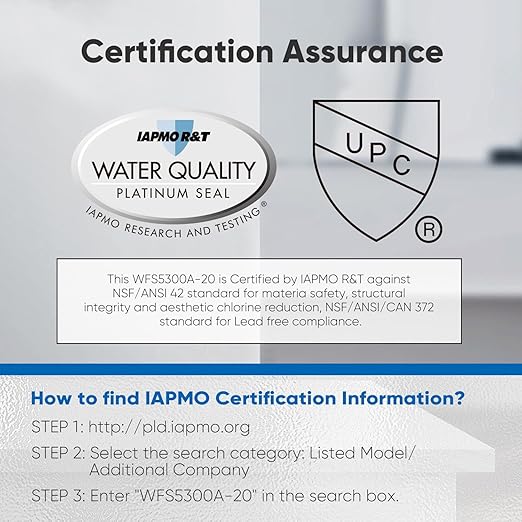 PUREPLUS WFS5300A-20 5 Years Under Sink Water Filter System,NSF/ANSI 42 Certified, 40000 Gallons Removes Chlorine,Bad Taste & Odor, Direct Connect Under Counter Water Filtration System