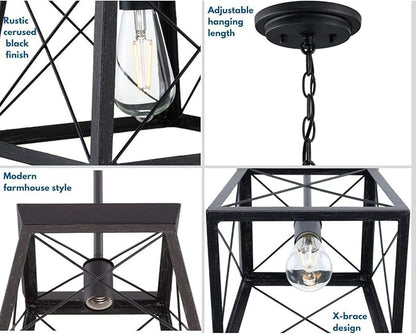 Progress Lighting P500041-031 Briarwood Pendants, Ceruse Black 9.00x10.00x10.00