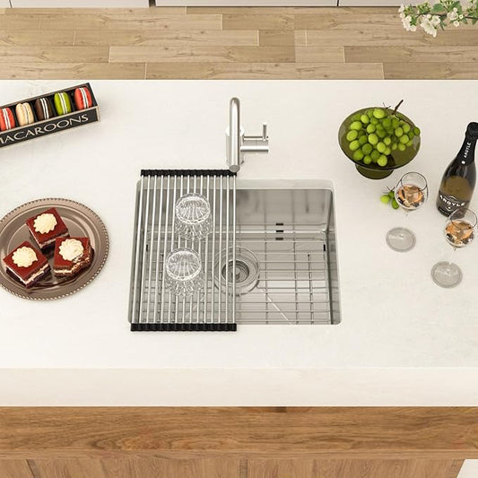 21 Bar Prep Sink Undermount - GhomeG 21x18 Undermount Kitchen Bar Sink Deep Single Bowl 16 Guage Stainless Steel Under Counter Small Bar Sink Basin With R10 Round Corners
