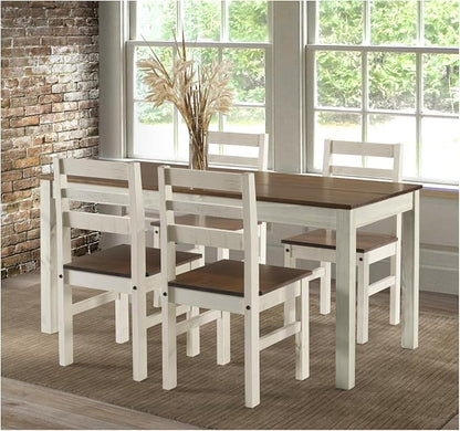 HomeStock Island Oasis Dining Table in Distressed White