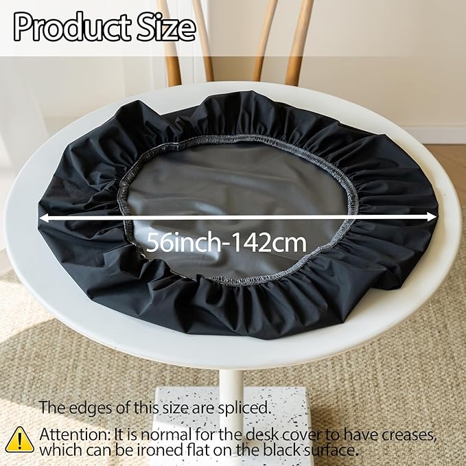 Asnomy Fitted Round Washable Table Cover, Wipeable Waterproof Table Cloth Fits 48"-56" Diameter Round Table for Dining,Camping,Banquets,Parties,Indoor and Outdoor, 4PC
