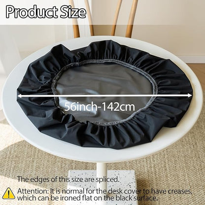 Asnomy Fitted Round Washable Table Cover, Wipeable Waterproof Table Cloth Fits 48"-56" Diameter Round Table for Dining,Camping,Banquets,Parties,Indoor and Outdoor, 4PC