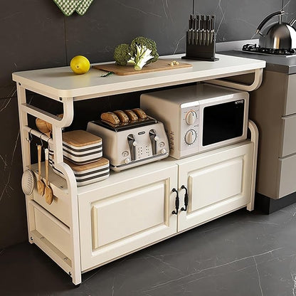 Kitchen Islands, Baker's Rack with Storages,Storage Cabinet, Buffet Cabinet, Multifunctional Storage Rack, Floor-Standing Multi-Tier Cabinet, Storages Table(A3,100cm/39.37in)