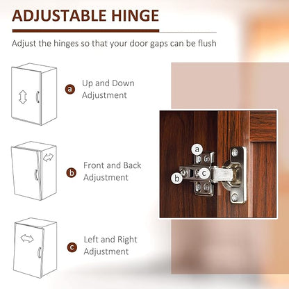 63" Kitchen Pantry, Freestanding Storage Cabinet with 5-Tier Shelving and 2 Adjustable Shelves, 2-Door, Brown, Easy to Maintain, for Dining Room