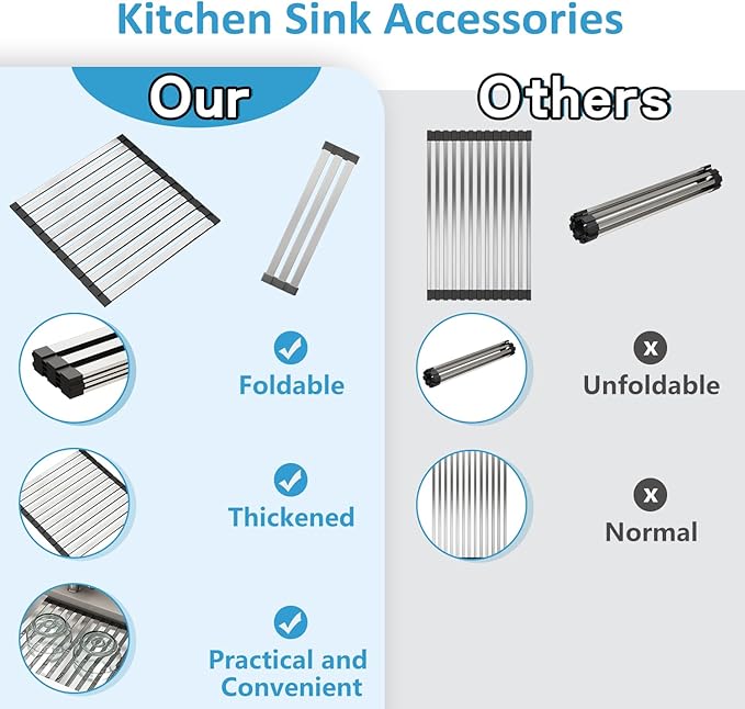 LQS 13 Inch Undermount Bar Sink, Stainless Steel RV Kitchen Sink, 10" Depth Small RV Kitchen Sink, 16 Gauage Stainless Steel Material, Workstation Ledge With Cutting Board and Abundant Accessories