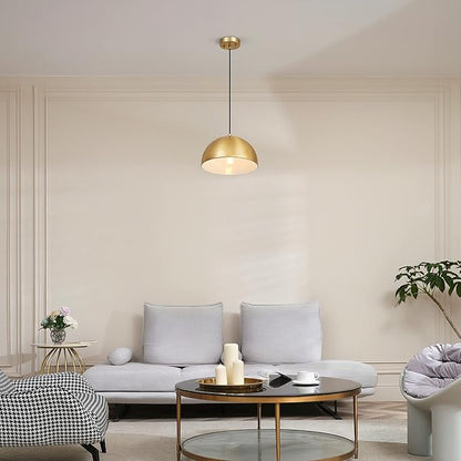 Globe Electric 65826 Hazel 1-Light Pendant Lighting, Matte Brass, Bulb Not Included