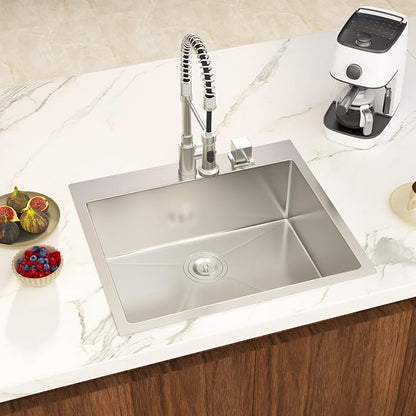 25 Inch Drop In Kitchen Sink - Lepuday 25×22x9 inch Kitchen Sink Drop In Stainless Steel Topmount Sinks 16 Gauge Single Bowl Top mount Sinks