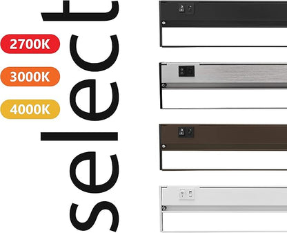 NUC-5 Series 30-inch Black Selectable LED Under Cabinet Light (NUC530SBK