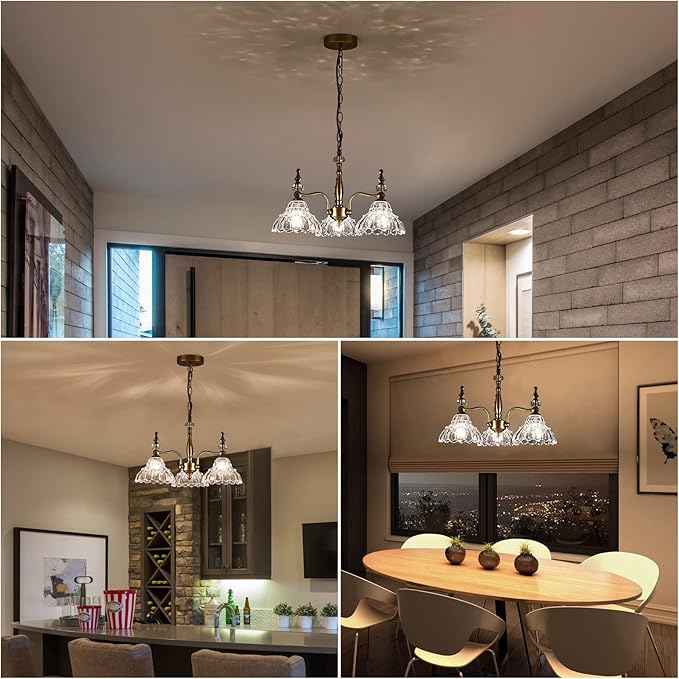 HDDFL Chandelier Light 3 Lights Chandeliers Lamp Modern Pendant Lighting Fixtures for Dining Room Entryway Living Room Bedrooms Foyer Entrance Kitchen