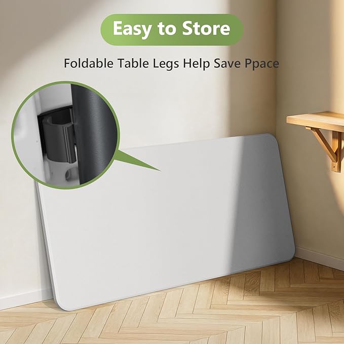 5ft Folding Table, Heavy Duty Plastic Card Table with Foldable Steel Legs, Metal Frame Support up to 500 lb, Portable for Indoor, Outdoor, Picnic, Camping, Dining, Party, White