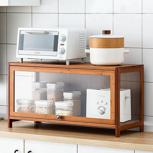 JSDMBD Kitchen Storage Cupboard, Pantry and Freestanding Cupboards, Dustproof and Easy to Clean, Kitchen Island for Spices, Pots and Pans, Storage Shelf for Kitchen, Living Room and Dinning Room