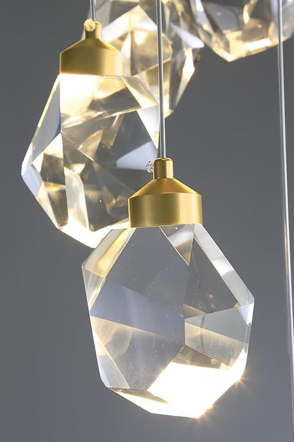 26 Light Gold Large Crystal Chandeliers for High Ceiling 135 inches Long Spiral Staircase Chandelier High Foyer Ceiling Chandelier LED Dimmable 2700-6000K