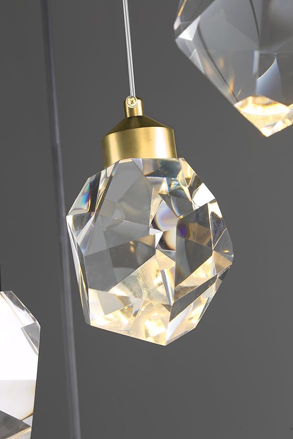 16-Lights Gold Long Spiral Staircase Crystal Chandelier 130 inch Foyer Entrance High Ceiling Chandelier Lighting LED Dimmable 3000-6000K