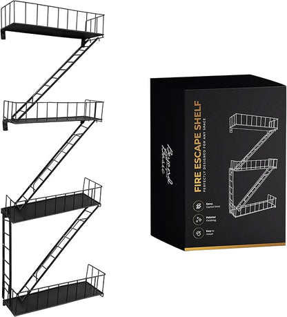 Beyond Basic Fire Escape Shelf - Versatile New York Inspired Modern Floating Hanging Wall Shelves Make a Great Action Figure or Planter Prepare to Receive Compliments for This Shelf