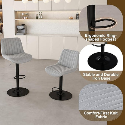 63" Modern Kitchen Island Set with 2 Gray Stools Black Marble Look Spacious & Functional Design Dining Room, Open Concept Spaces, Lounge