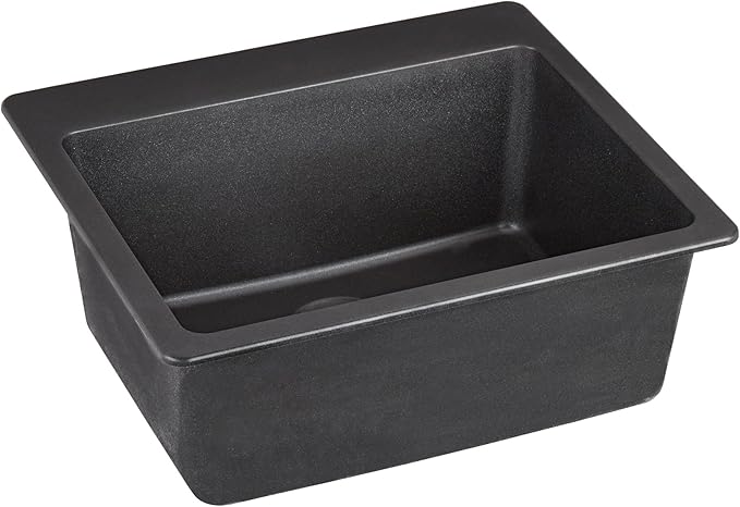 Signature Hardware 447657 Totten 25" Drop In or Undermount Single Basin Granite Composite Kitchen Sink