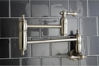 Kingston Brass KS3108AL Restoration Pot Filler, Brushed Nickel,8-1/8-Inch Spout Height