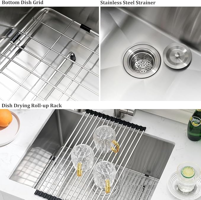 Stainless Steel Undermount Laundry Room Sink-VASOYO 24x19x13 Undermount Laundry Sink Stainless Steel 16 Gauge Single Bowl Deep Under Mount Kitchen Utility Sinks Outdoor Basin