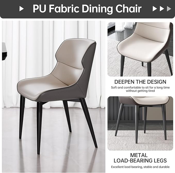 Miuuod 63" 7-Piece Kitchen & Dining Set,Modern Table & 6 Chair Set for Home,Apartment,Elegant Dining Chairs with Padded Seats & Backrests,Stable Frame Rectangular Table,Black