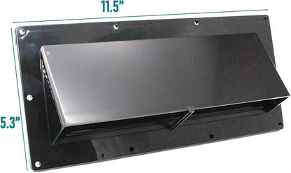 X-Haibei RV Range Hood Exhaust Vent Cover, RV Stove Bathroom Vent Cover Outside Damper for Motorhome Trailer Camper 11.5" with 10pcs Screws (Black)