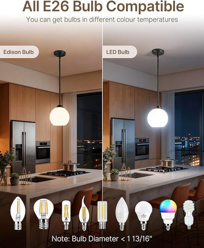 Majade Globe Pendant Lights Kitchen Island Pendant Light Fixtures 7.4 Inch Black Mid Century Modern Globe Pendant Lighting with Milk Glass Adjustable Hanging Light Fixtures for Dining Room living room