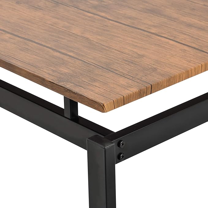 Solid Wood 4-Piece Kitchen DIng Table Set, Counter Height Bar Table Set with 3 Stools and Storage Shelves, Perfect for Home, Kitchen, Living Room (Brown-1)