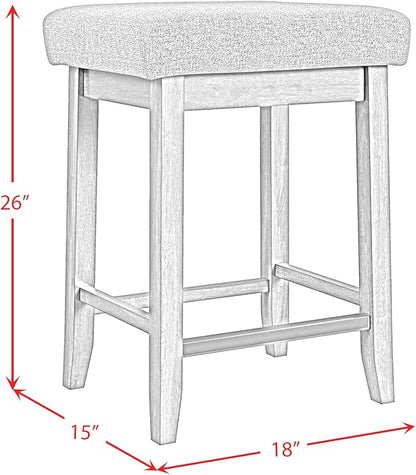 Picket House Furnishings Veronica Kitchen Island 2 Counter Stools - Grey/Walnut