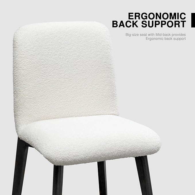 Casaphoria Dining Chairs Set of 2, Modern Fabric Kitchen Chairs with Black Wood Legs, Comfortable Dining Room Side Chairs for Home, Living Room, Restaurant