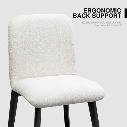 Casaphoria Dining Chairs Set of 2, Modern Fabric Kitchen Chairs with Black Wood Legs, Comfortable Dining Room Side Chairs for Home, Living Room, Restaurant