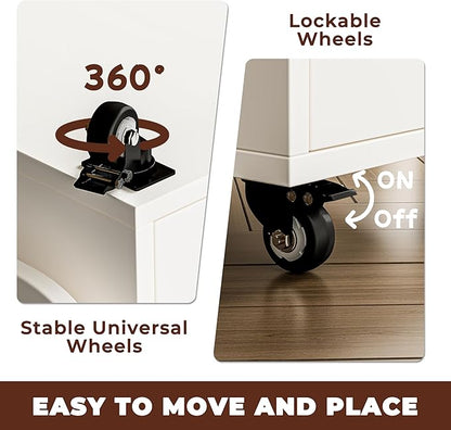 No Assembly Required Foldable Dining Table, Space Saving Extendable Kitchen Island with Drop Leaves for 2-6 People, Collapsible Craft Table with Movable Swivel Wheels for Small Spaces, White