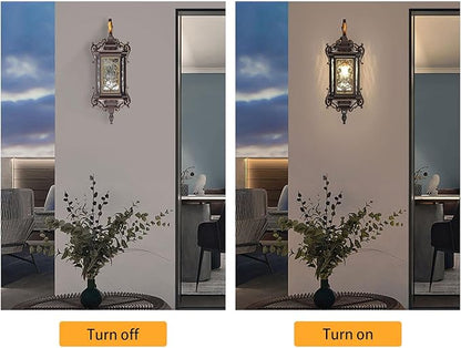 Outdoor Wall Light Fixtures, IP55 Waterproof Outside Wall Lantern Retro Exterior Wall Sconces Vintage Wall-Mounted Lights for Garage House Porch Doorway, E26 w/o Bulb