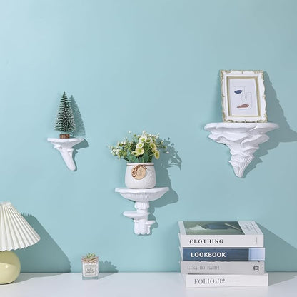 UITWMKTG 1 Pack Mushroom Shelves Floating Shelf Cottage Core Wall Decor Cute Hanging Shelf for Home Living Room Bedroom Kitchen Unique Wall Decor White