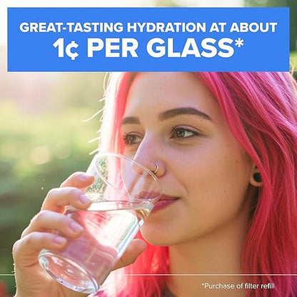Brita Large 10-Cup Water Filter Pitcher, WQA NSF/ANSI Certified, Removes Chlorine Taste & Odor, Reduces Zinc, Copper & Mercury, 1 Standard Filter, Lasts 2 Months, Black