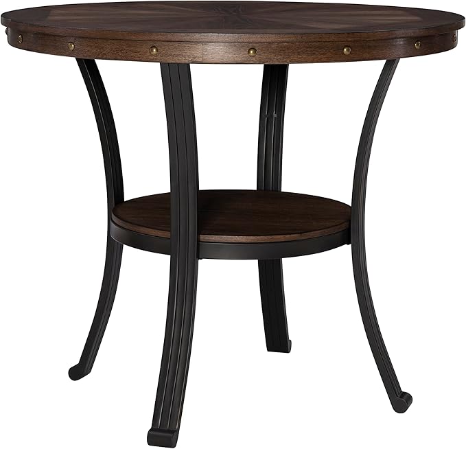 Powell Franklin Dark Wood with Metal Accent Counter Height Dining Table
