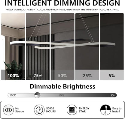 29.53“ Modern Led Pendant Light Fixtures, 3000K-6500K Color Changing Modern Led Pendant Light Kitchen Island, Adjustable Height Kitchen Island Lights Fixtures for Dining Room Kitchen Bedroom Sink