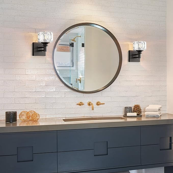 Matte Black Bathroom Wall Sconces 1-Light Wall Sconce Farmhouse Bathroom Sconces(3.7 pounds)