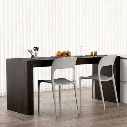 Mobili Fiver, Evolution Dining Table with Two Legs and Wirelss Charger 70.9 x 23.6 in, Dark Walnut, Made in Italy