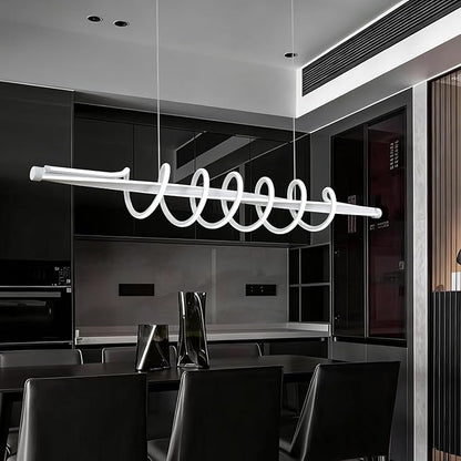 Kitchen Island Lighting, 3-Color LED Dining Room Light Fixture, 43.3" Adjustable Height Led Pendant Lighting for Kitchen Island, Black Chandeliers for Dining Room