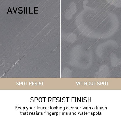 AVSIILE LED Bathroom Sink Faucet, Matte Black Waterfall Single Hole Handle Vanity Faucets for Sinks 1 Hole with Metal Pop Up Drain and 2 Water Supply Lines, Side Handle