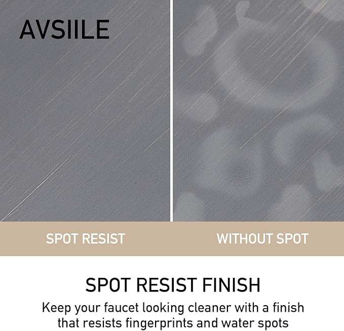 AVSIILE LED Bathroom Sink Faucet, Brushed Nickel Waterfall Single Hole Handle Vanity Faucets for Sinks 1 Hole with Metal Pop Up Drain and 2 Water Supply Lines, Side Handle