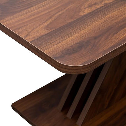 55.12"-70.78" Wooden Extendable Dining Table for 4-8, Modern Expandable Kitchen Table with X-Shaped Design Base and Wood Grain Tabletop for Living Room, Dining Room, Walnut