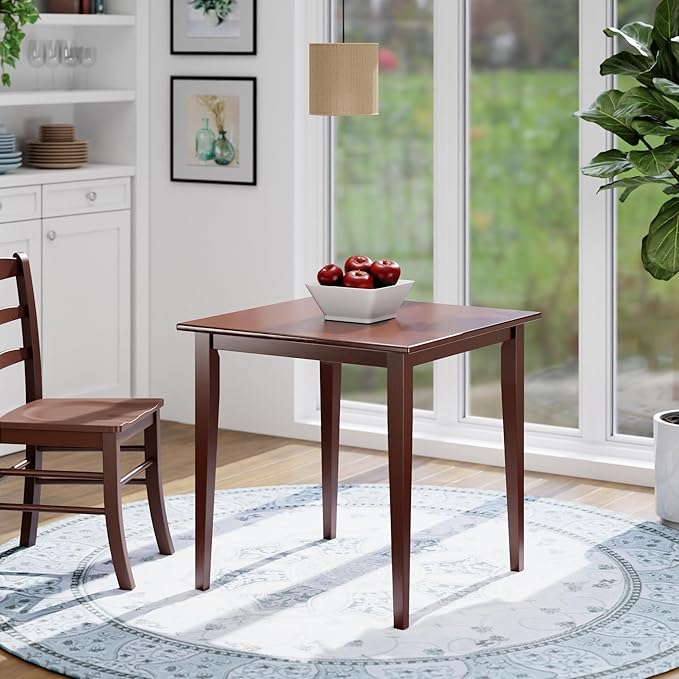 Winsome Groveland Wooden Square Dining Table, 29" in Walnut, Practical & Elegant Table for Eating, Study, Work, Sturdy Furniture for Kitchen, Dining Room, Office, Entryway