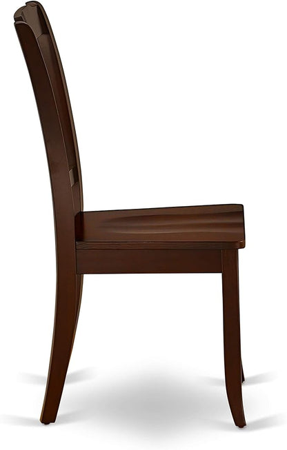 East West Furniture DAC-MAH-W Danbury Dining Room Chairs - Slat Back Solid Wood Seat Chairs, Set of 2, Mahogany