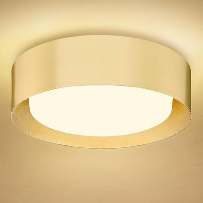 AUTELO Gold Flush Mount Ceiling Light, 16" 5CCT Ceiling Light with Frosted Glass in Gold Finish for Bedroom, C3336-40 BRZ LED