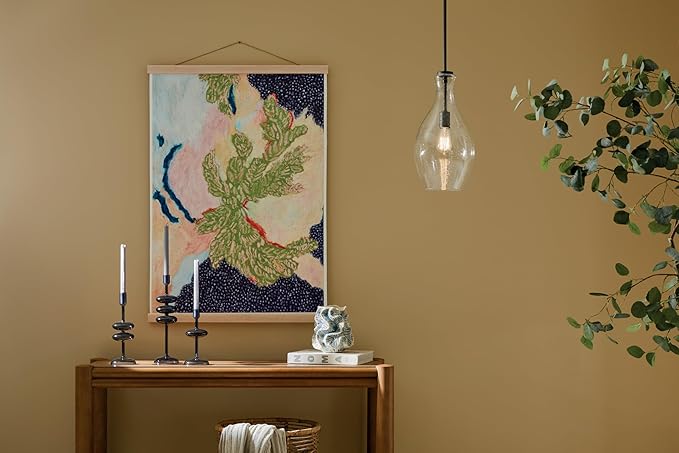 Everly 17.75" 1-Light Bell Pendant with Clear Seeded Glass in Olde Bronze, for a Kitchen Island, Dining Nook, or Home Bar, (17.75" x 8.75") 42047OZCS