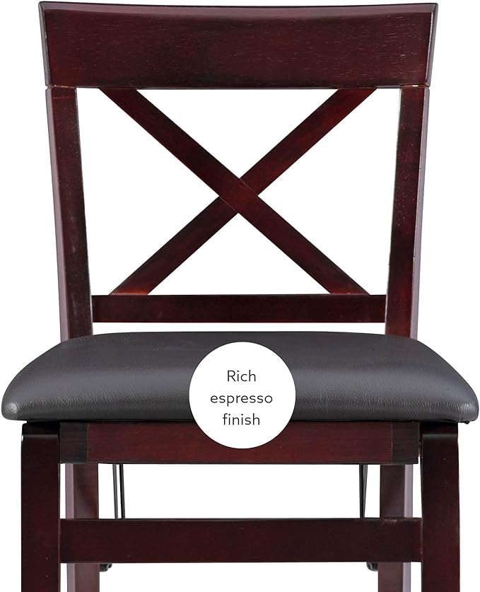 Linon Triena X Back Folding Counter Stool, Brown