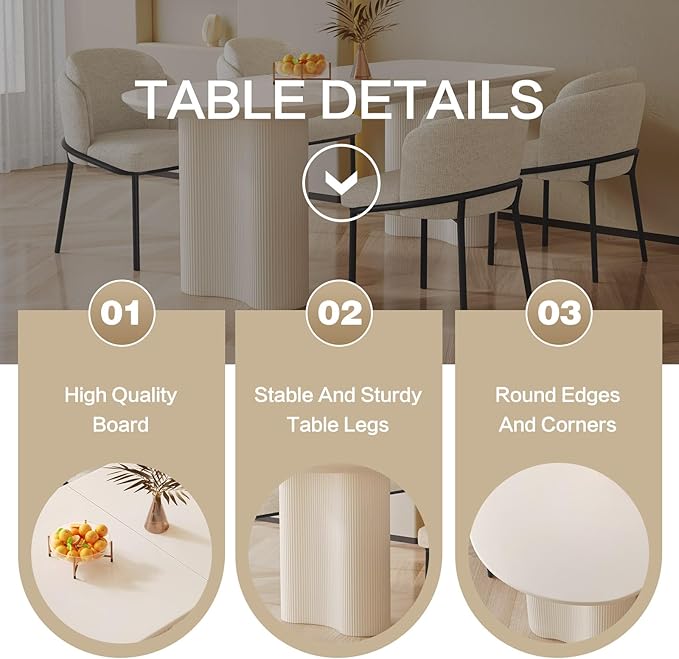 Dining Table Set for 8, Modern Kitchen Table with 8 Chairs, Dining Room Table Set for Kitchen,Dining Room,Home & Office (70.86" White Table with 8 Chairs)