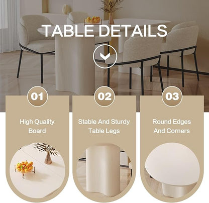 Dining Table Set for 8, Modern Kitchen Table with 8 Chairs, Dining Room Table Set for Kitchen,Dining Room,Home & Office (70.86" White Table with 8 Chairs)