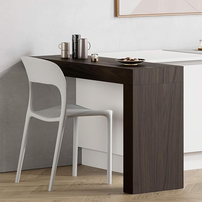 Mobili Fiver, Evolution Dining Table with One Leg 47.2 x 15.7 in, Dark Walnut, Made in Italy